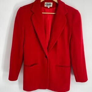 Britches Blazer Women’s 6 Red Wool & Cashmere 90s Y2k Quiet Luxury Retro